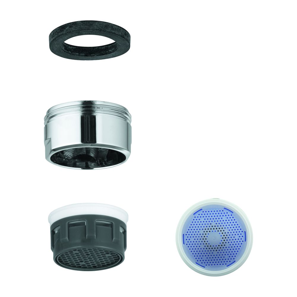 Aérateur Grohe, filetage extérieur M24 x 1, classe de débit PCA, 3,5 l/min à 3 bar, chromé, 42604000