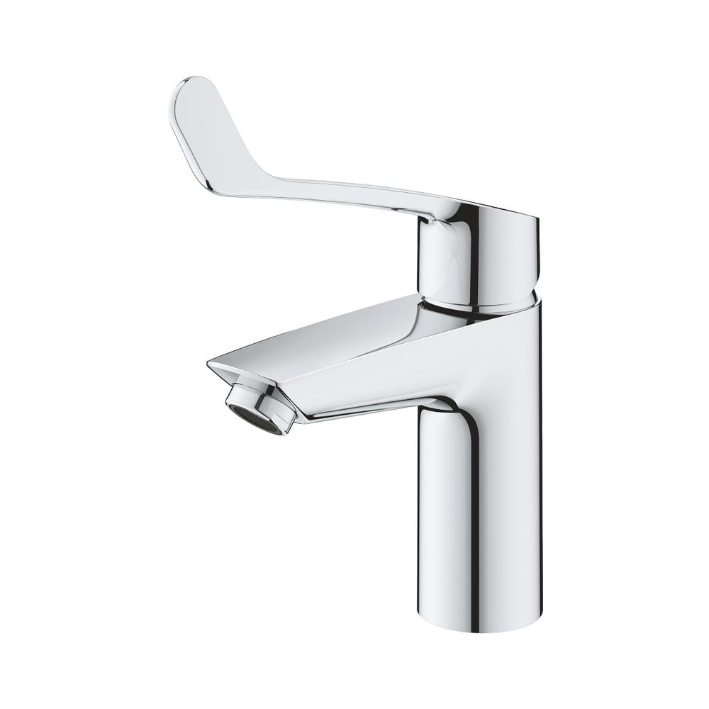 Robinetterie Grohe Eurosmart pour lavabo, taille S, long levier métallique, protection anti-brûlure thermique, chromé, 23984003