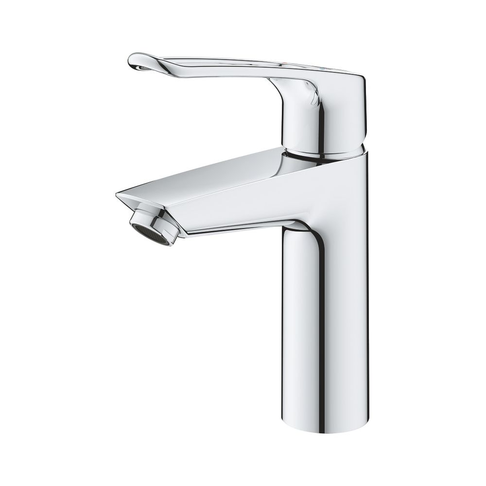 Robinetterie de lavabo Grohe Eurosmart à une seule commande, taille M, poignée métallique ouverte avec protection thermique contre les brûlures, chromé, 23987003