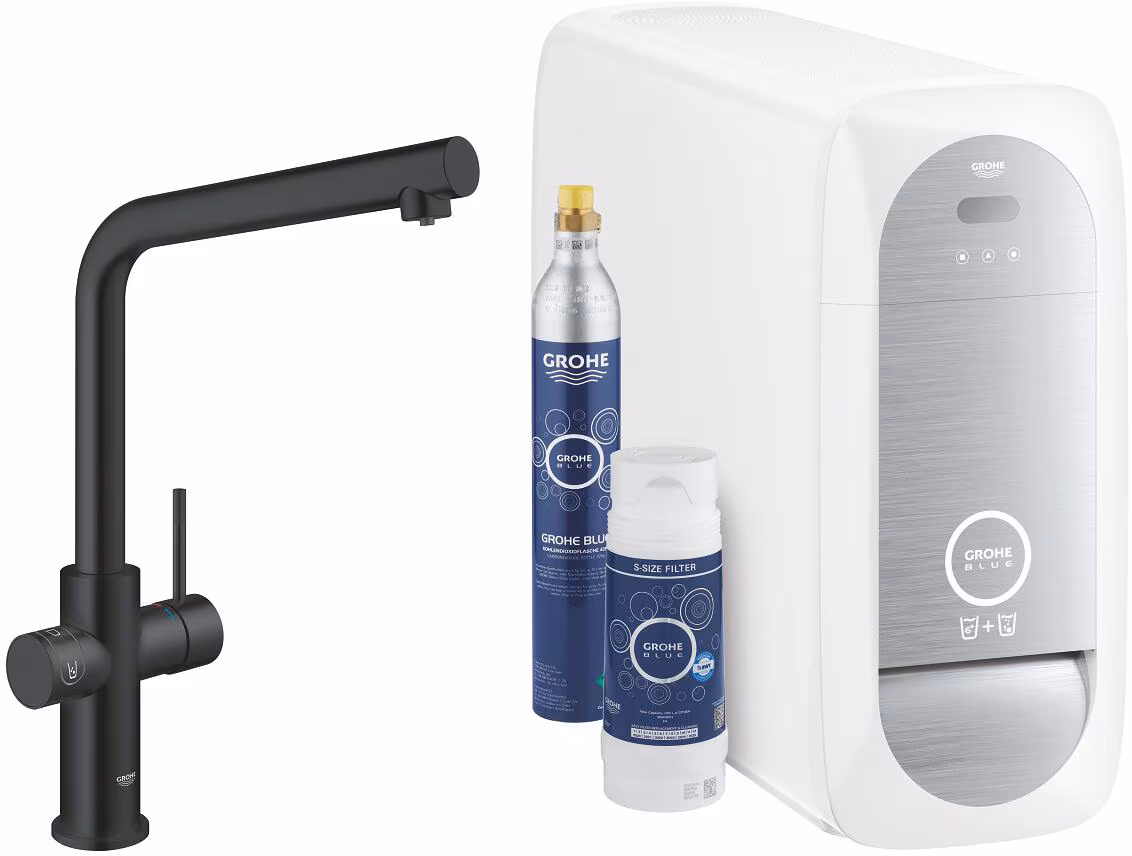 Kit de démarrage GROHE Blue Home L avec bec verseur, velvet black (31454KS1)