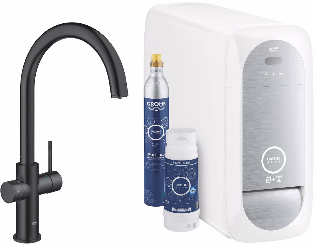Kit de démarrage GROHE Blue Home C avec bec verseur, velvet black (31455KS1)