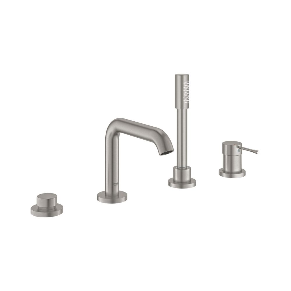 Grohe Essence Combinaison robinetterie 4 trous monocommande pour baignoire, Supersteel, 25251DC1