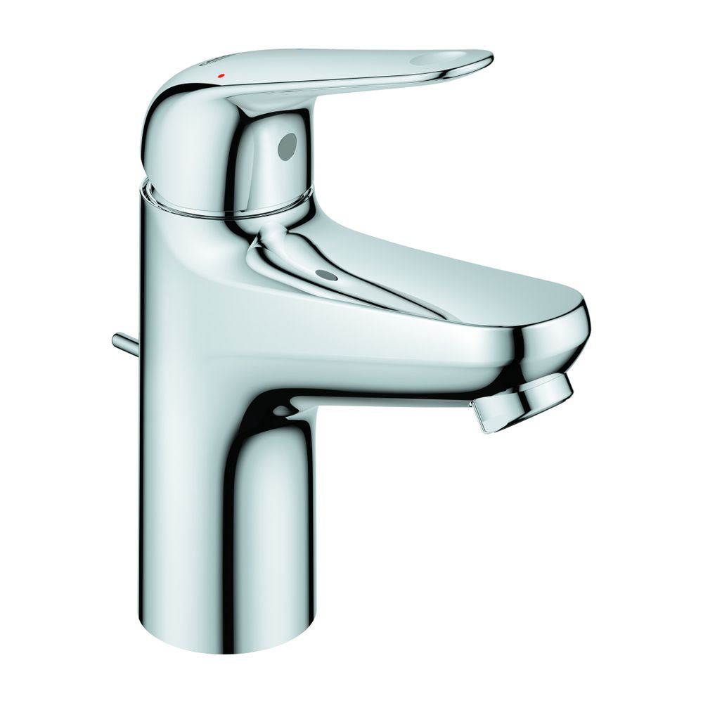 Robinetterie Grohe EuroPro pour lavabo, taille S, montage 1 trou, finition chromée, avec tige de vidange, économie d'eau, référence 23262001