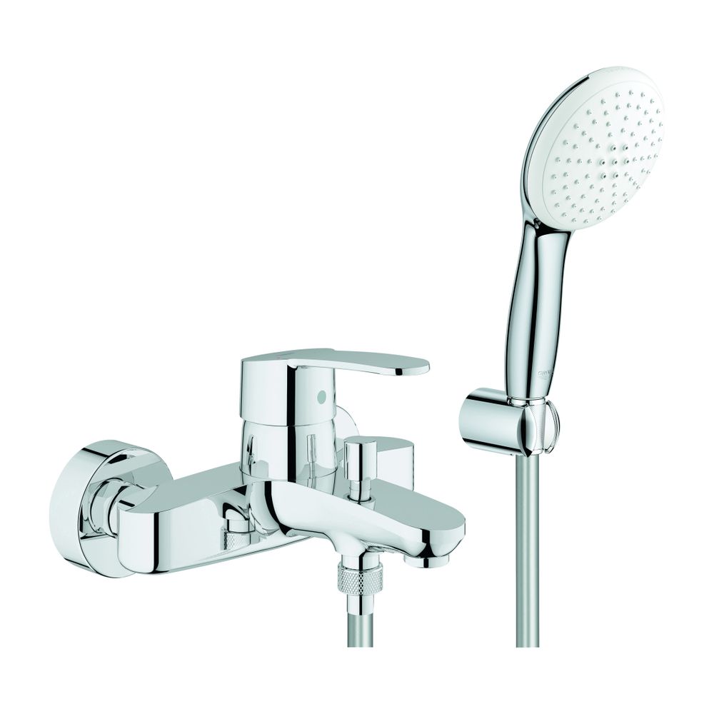Grohe Eurostyle Cosmopolitan mitigeur de baignoire à levier unique, montage mural, avec set de fixation Tempesta 110 et 2 modes de jet (Rain/Jet), chromé