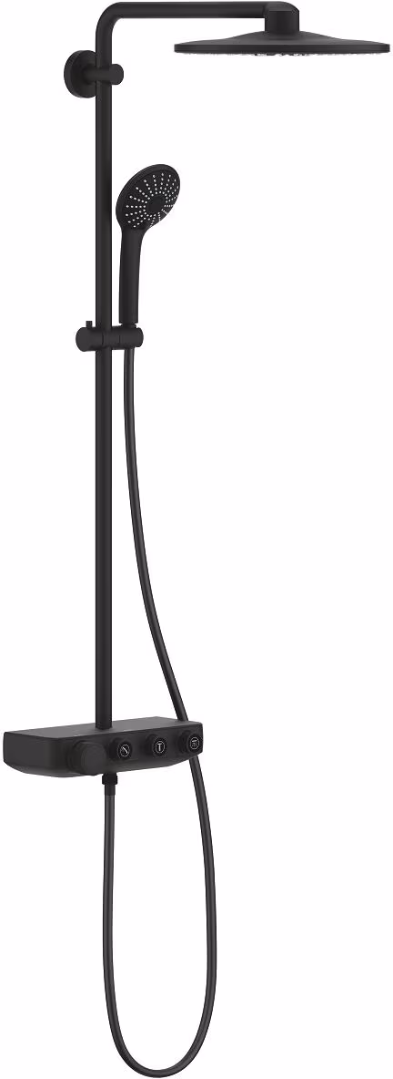 Système de douche GROHE Euphoria SmartControl 310 Duo, mitigeur thermostatique, flexible de douche 450 mm, phantom black (22120KF0)