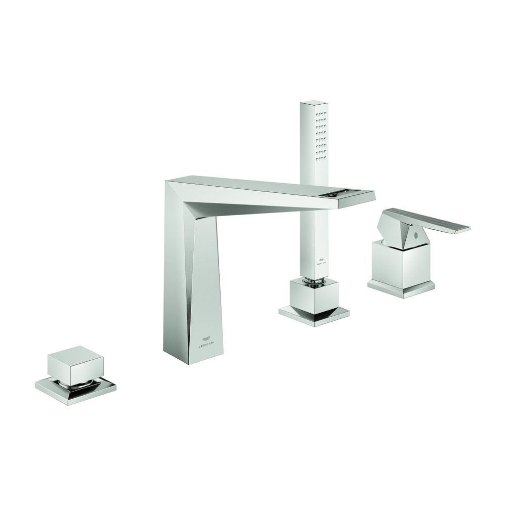 Grohe Allure Brilliant Private Collection 4 trous mitigeur monocommande pour baignoire, poignée à molette, Supersteel, 29523DC0
