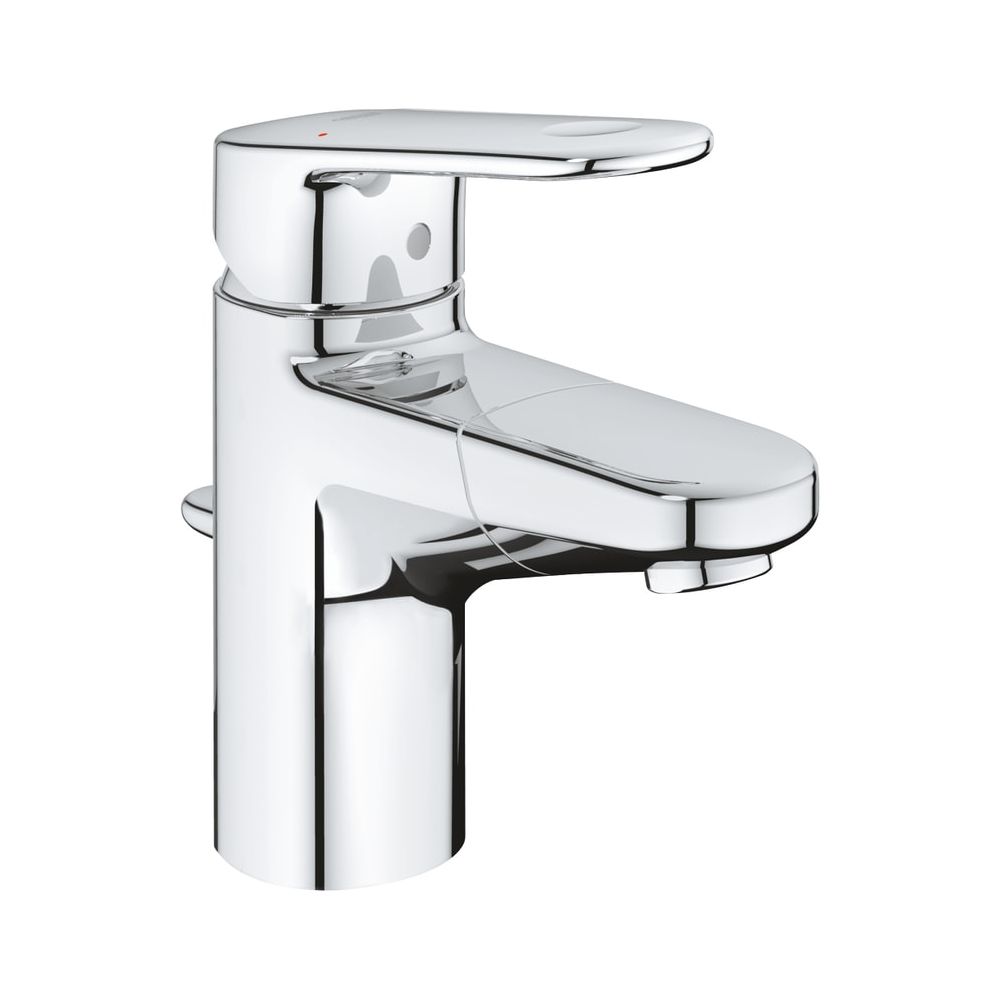 Robinet mitigeur monocommande Grohe Europlus pour lavabo avec bec extractible, montage 1 trou, clapet anti-retour, garniture d'évacuation à tige de traction, chromé