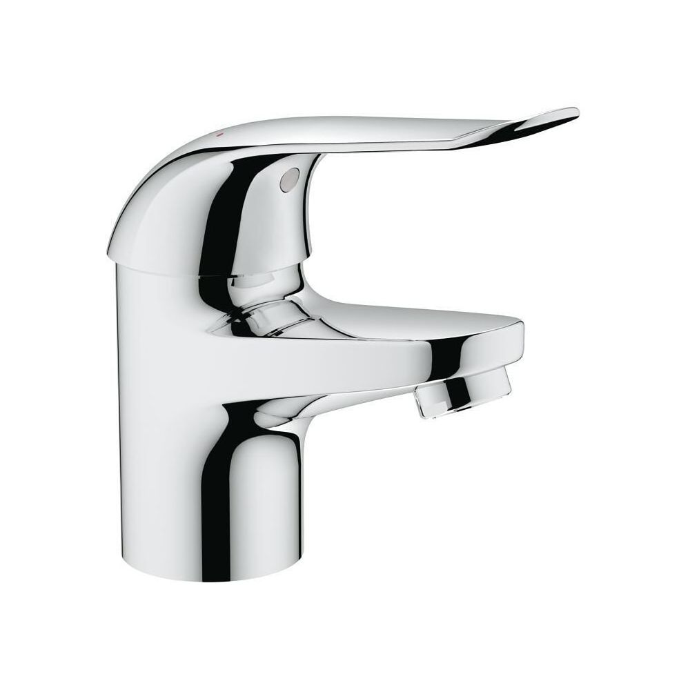 Grohe Robinetterie de lavabo Eurosmart Care, montage à un trou, corps lisse, cartouche céramique 35 mm, levier 120 mm, chromé