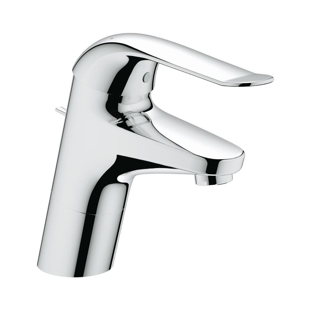 Robinetterie de lavabo Grohe Eurosmart Care, montage à 1 trou, garniture de vidange à tige, cartouche 46 mm, longueur de levier 120 mm, chromé
