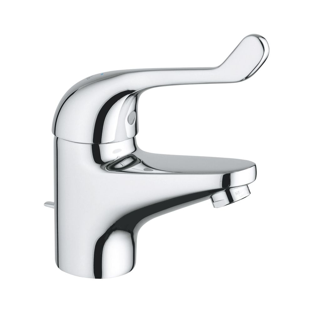 Robinetterie Grohe Eurosmart Care mitigeur de lavabo à sécurité intégrée, 1 trou, évacuation à tige 1 1/4", longueur de levier 120 mm, chrome