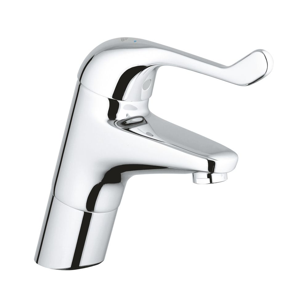 Robinet de lavabo Grohe Eurosmart Care mitigeur de sécurité à une main, 1 trou, corps lisse, levier 120mm, portée 85mm, chromé