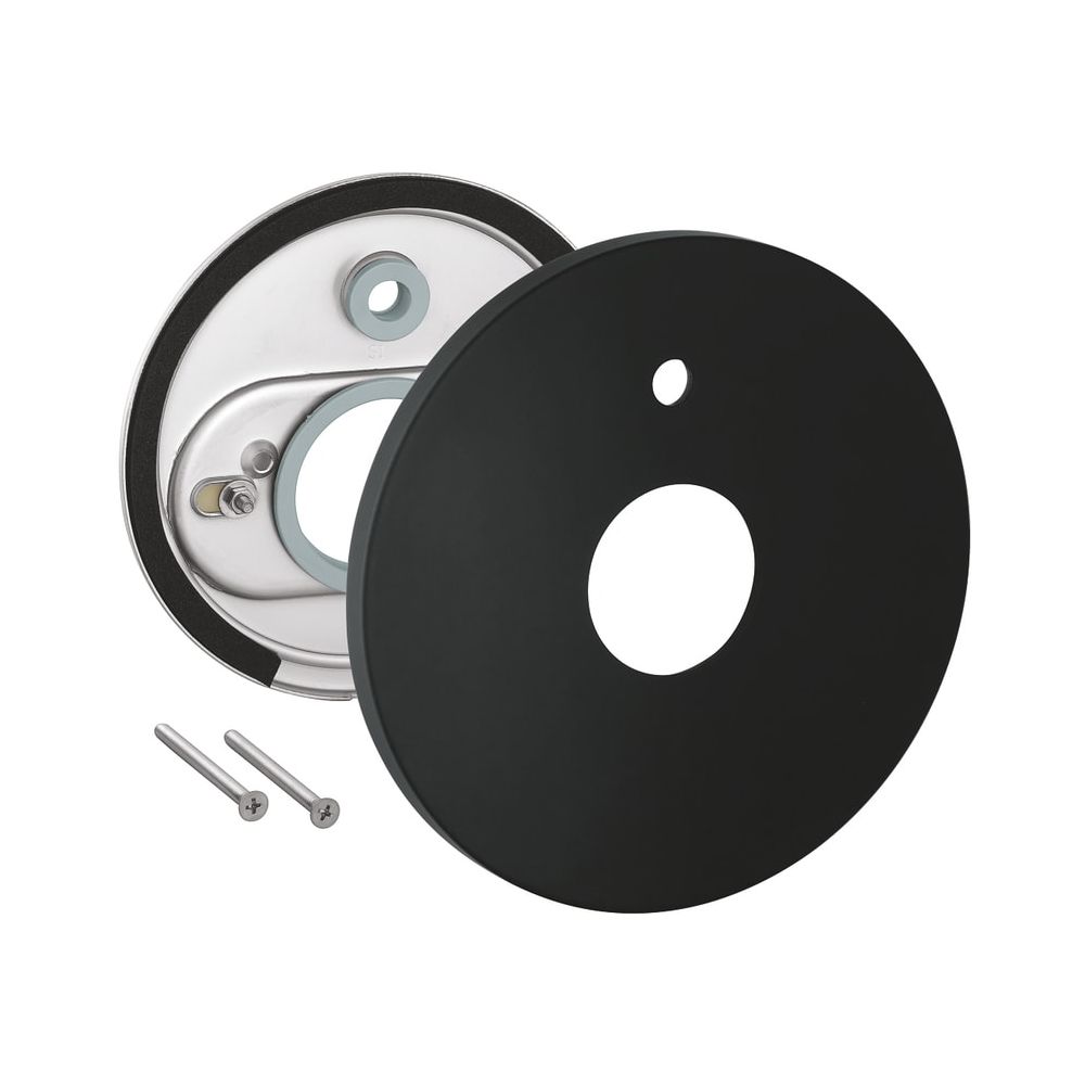 Rosette Grohe pour mitigeur monotrou, AD 188 mm, ID 53,1 mm, Noir Velours, 46586KS0