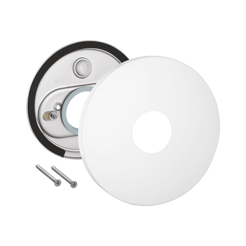 Rosette Grohe pour mitigeur monotrou, diamètre extérieur 189 mm, diamètre intérieur 53,4 mm, Moon White, 46587LS0
