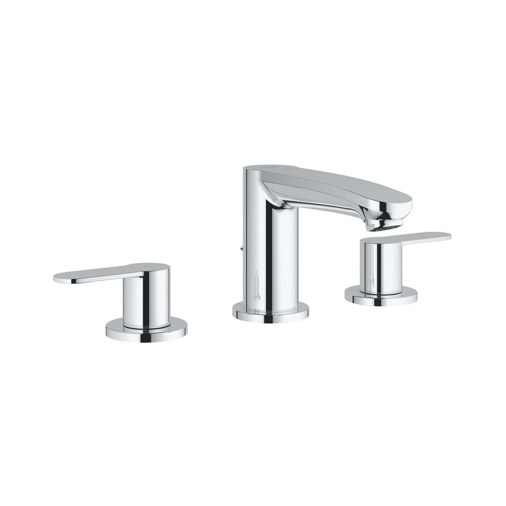 Robinetterie de lavabo Eurostyle Cosmopolitan Grohe, montage à trois trous, garniture à tige de traction, chromé, 20208002