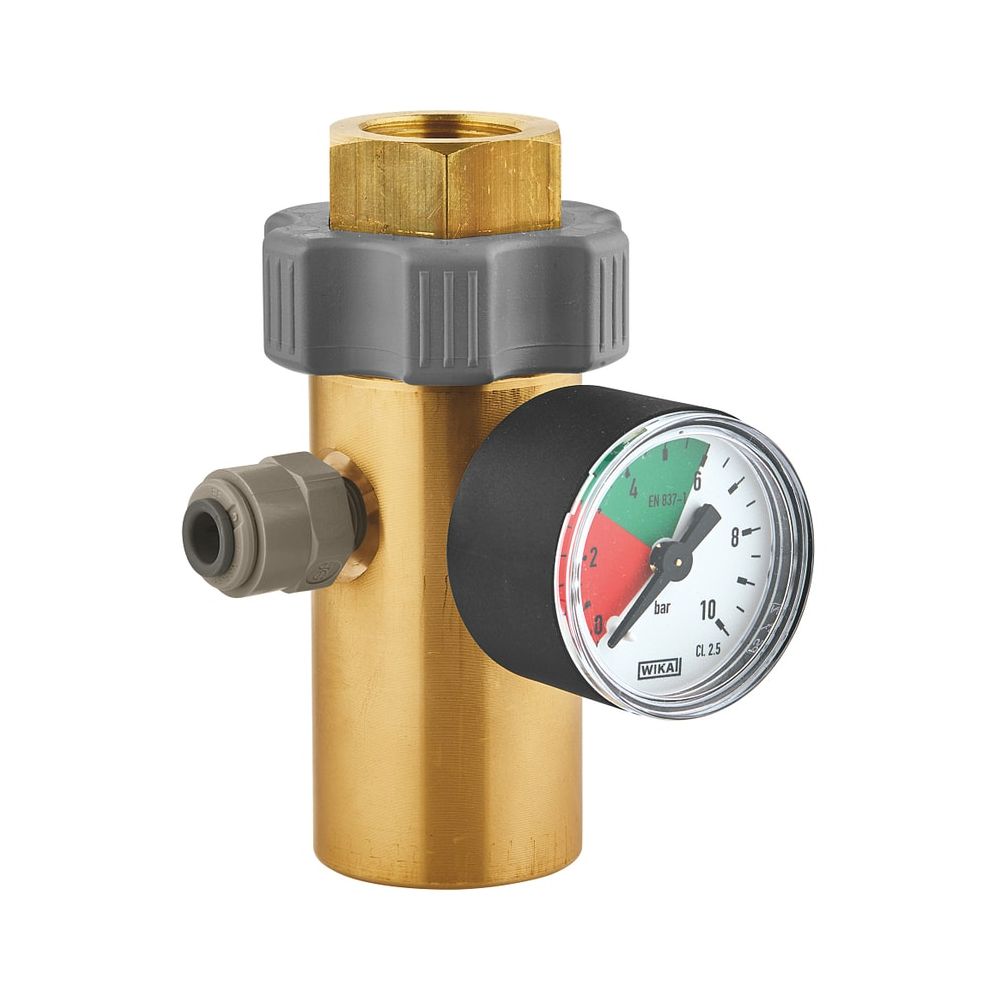Indicateur de pression pour GROHE Blue, avec adaptateur pour bouteilles de CO₂ de 425 g et 2 kg, réf. 46717000