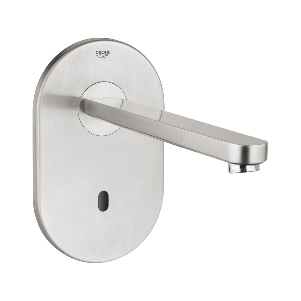 Électronique infrarouge Grohe Eurosmart CE pour robinetterie murale de lavabo, bec 232mm, sans mélange, avec transformateur 100-230V, acier inoxydable