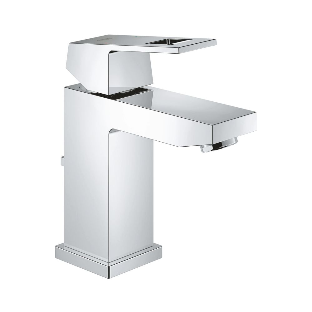 Robinetterie de lavabo Grohe Eurocube, taille S, SpeedClean 5,7 l/min, garniture de vidange à tige 1 1/4", chromé, 2312700E
