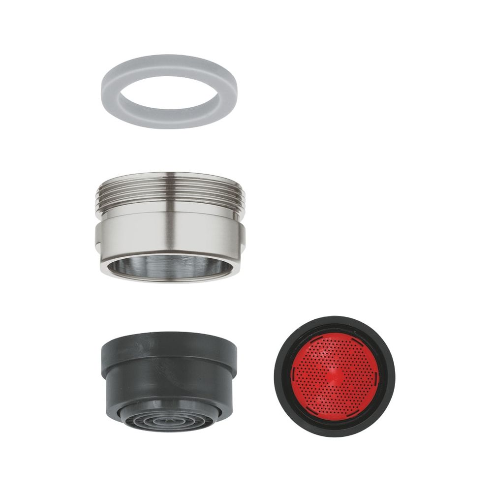 Mousseur Grohe pour Red, filetage extérieur M28x1, 7,5-9,0 l/min à 3 bar, régulateur de jet d'eau chaude, Supersteel, 13263DC0