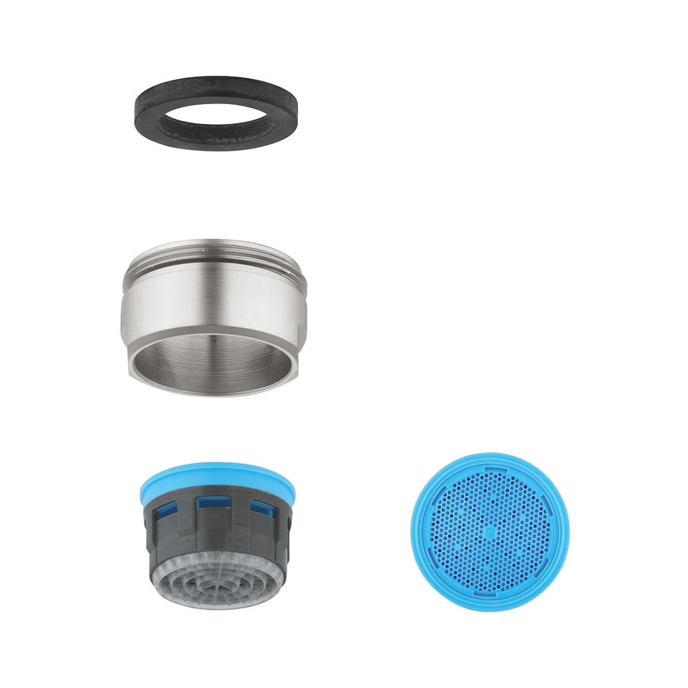 Grohe Mousseur Supersteel, filetage extérieur M24x1, classe de débit A, 13,5-15,0 l/min à 3 bar, 46718DC0