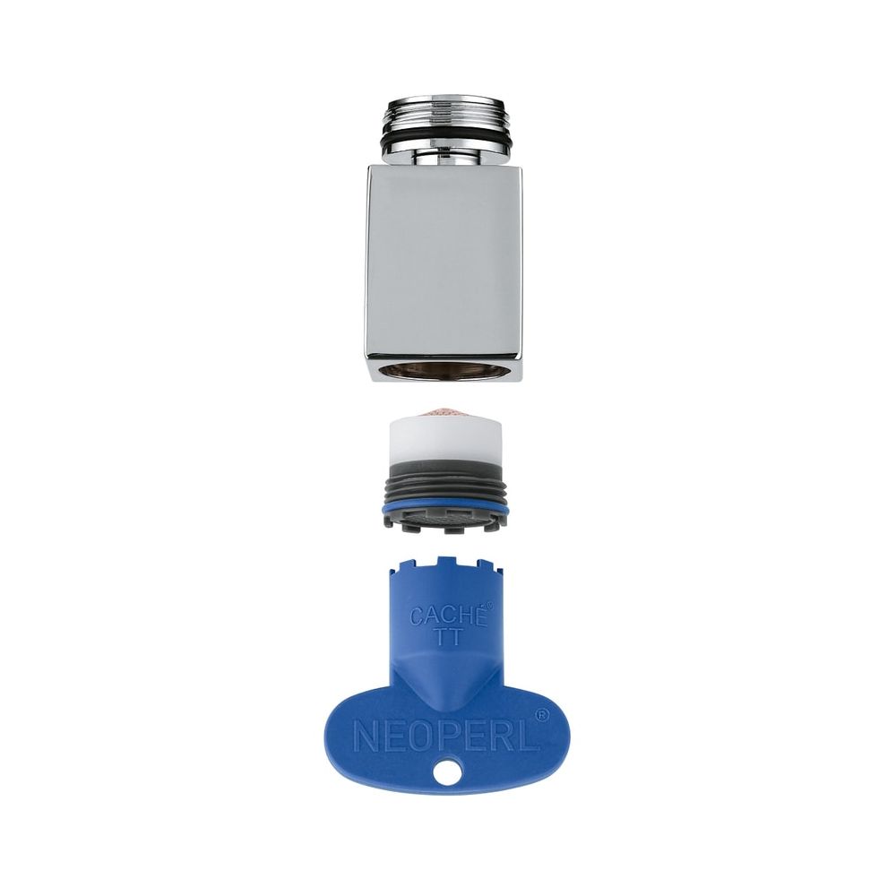 Pommeau à rotule Grohe avec filetage extérieur M 16,5 x 1, classe de débit PCA 5,0 l/min, avec clé de démontage, chromé, 46791000