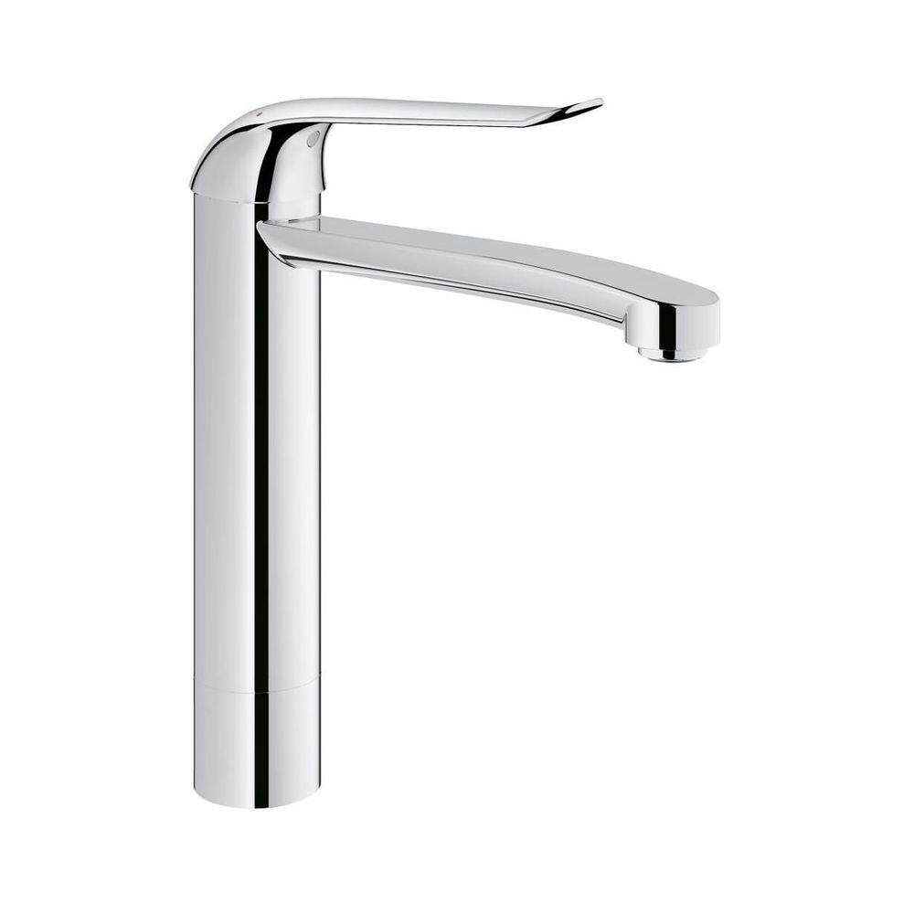 Robinet monocommande pour lavabo Grohe Eurosmart Care, montage à un trou, bec haut, corps lisse, longueur de levier 170 mm, chromé