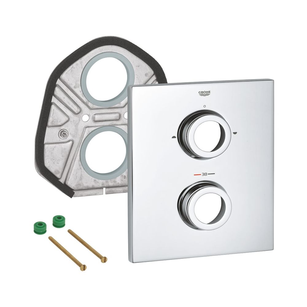 Grohe Rosace pour mitigeur thermostatique Grohtherm F Rapido avec commutation 2 voies intégrée pour baignoire ou douche, chromée, 47901000