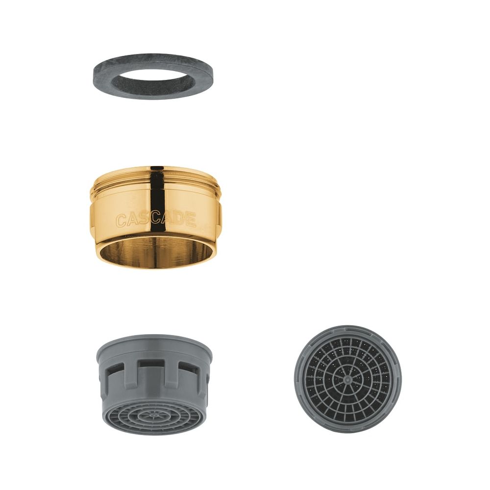Aérateur Grohe à filetage extérieur M24x1, classe de débit C, 30 l/min à 3 bar, doré, 13952G00