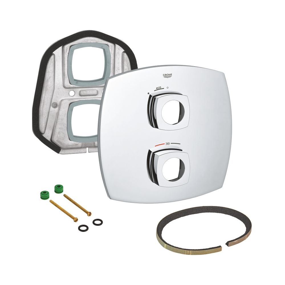 Rosace pour batterie de douche thermostatique Grandera Rapido Grohe, jeu de montage prêt à poser, chromée, 47935000