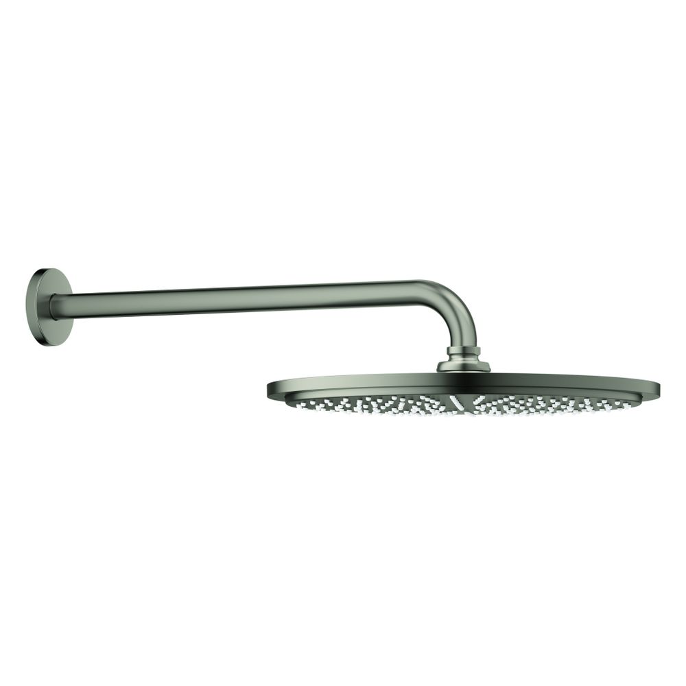 Grohe Set de douchette de tête Rainshower Cosmopolitan 310, 1 type de jet, Bras de douche 380 mm, 8 l/min à 3 bar, Acier satiné, 100738MS00