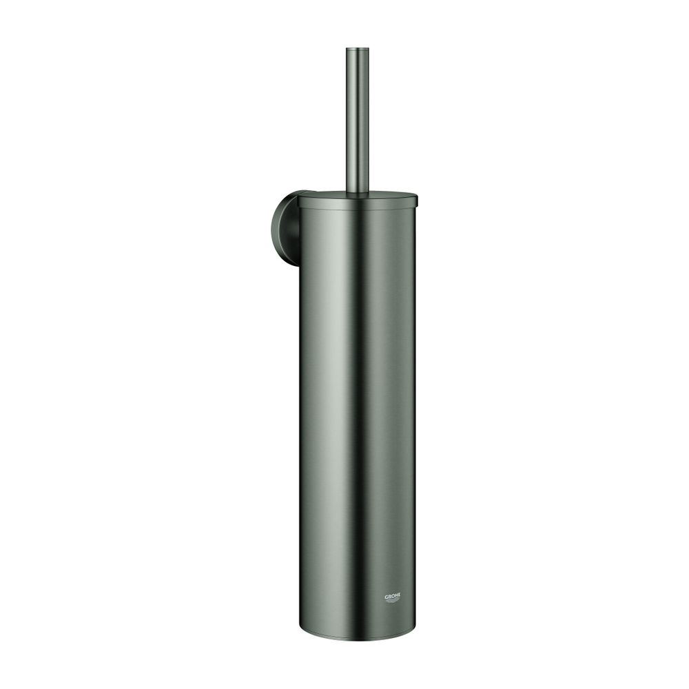 Kit de brosse WC Grohe Essentials, montage mural, bac intérieur amovible en plastique, graphite brossé dur