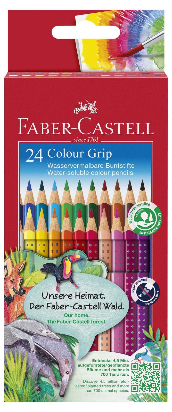 Crayons de couleur Faber-Castell Colour GRIP 112424 assortis 24 pièces/boîte