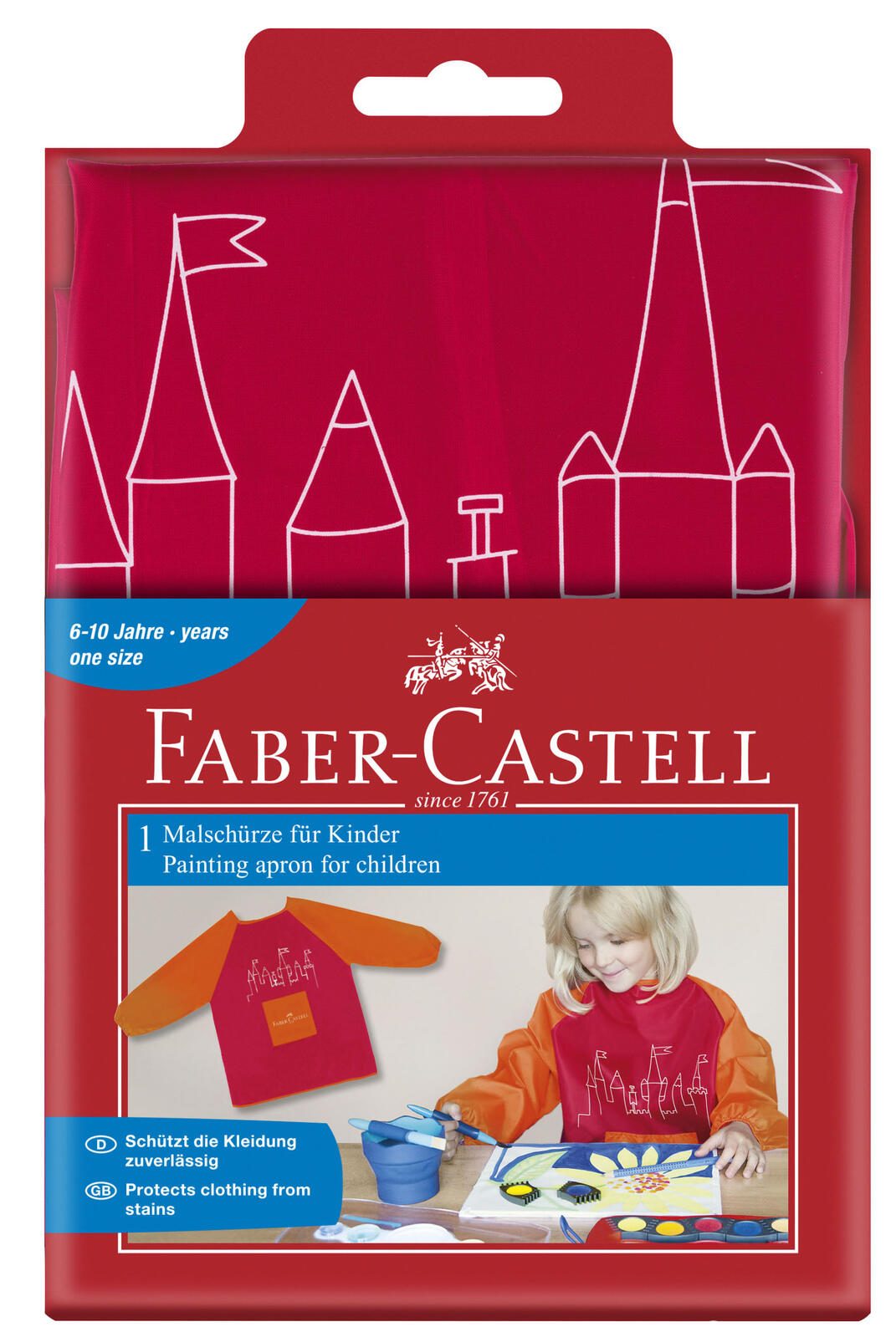 Tablier de peinture pour enfants unisexe FABER-CASTELL rouge/orange