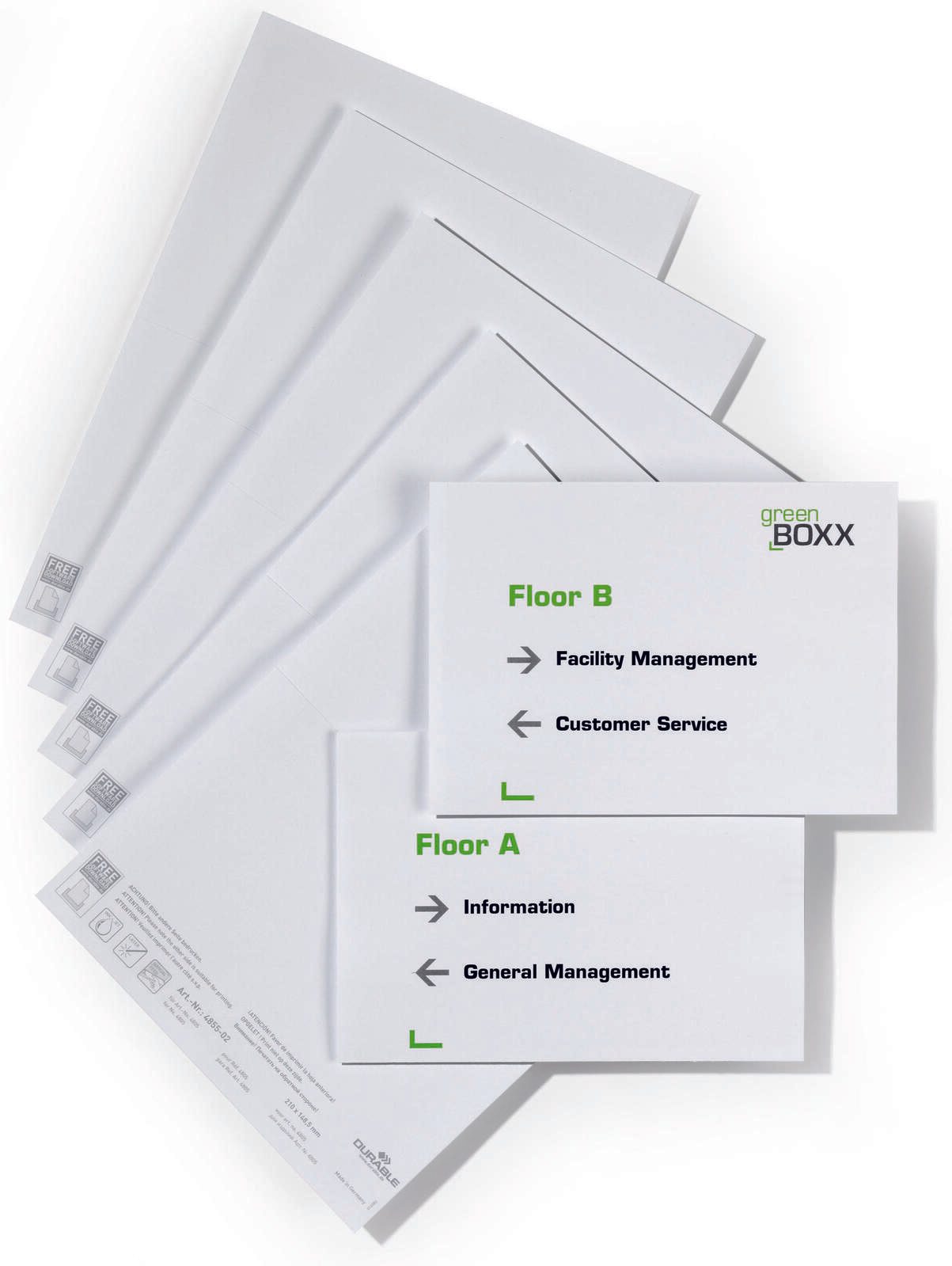 Plaques à insérer DURABLE pour étiquettes nominatives 14,8 x 21,0 cm 1 boîte = 20 pièces — lot de 20 pièces