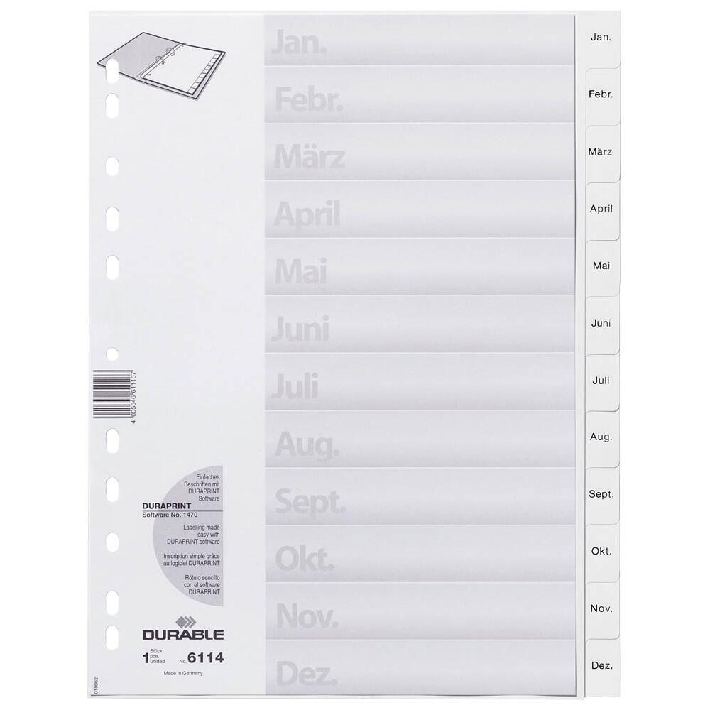 Registres de classeur DURABLE Janvier-Décembre - Lot de 12