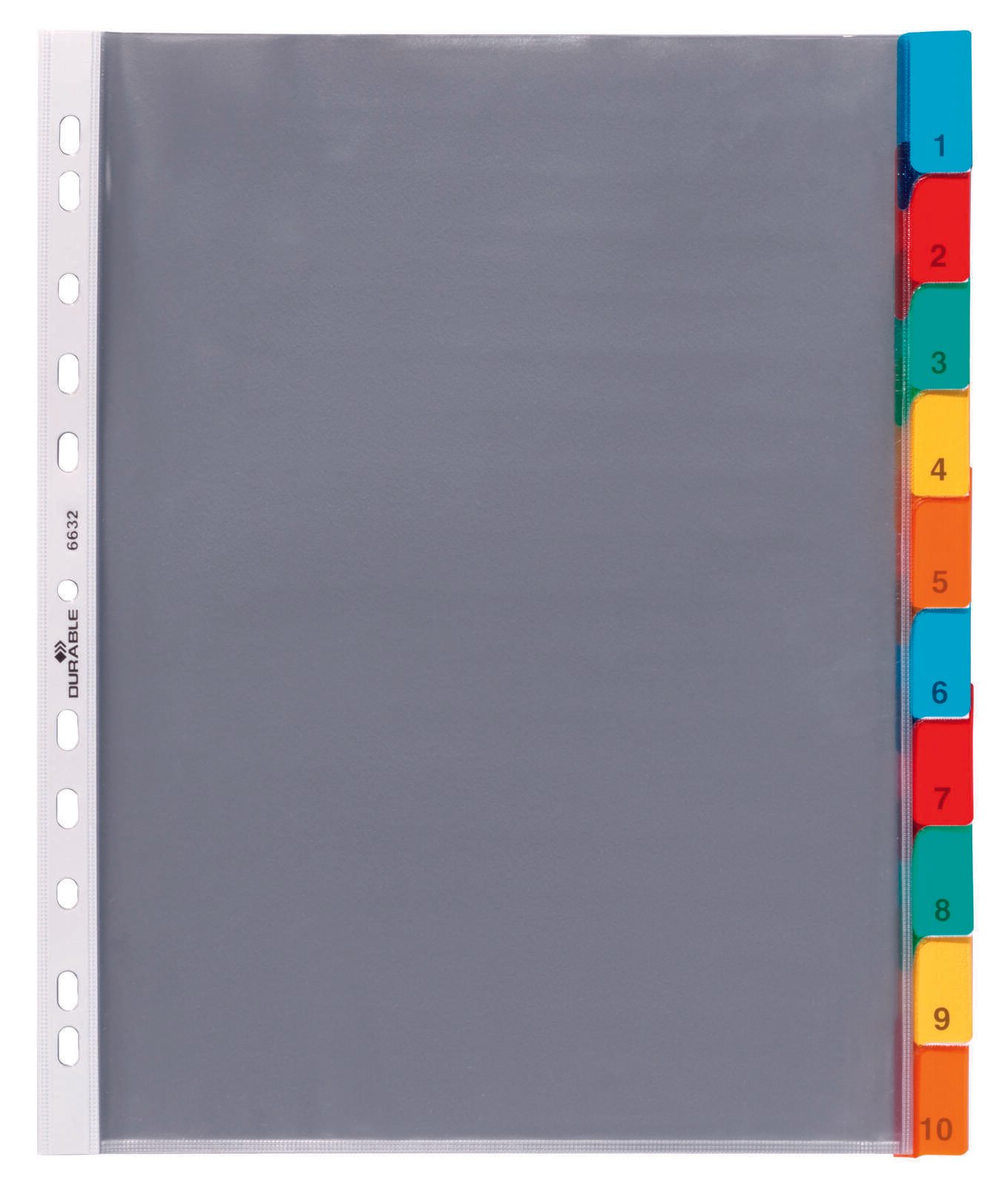 DURABLE Onglets de classement pour classeurs format complet surlargeur vierges DIN A4