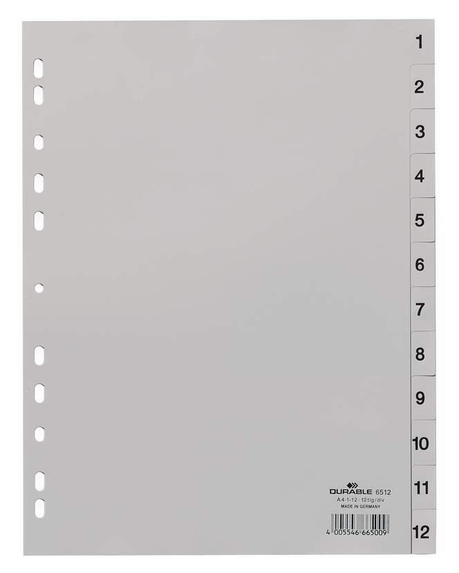 DURABLE Registres A4 1-12 - 12 parties