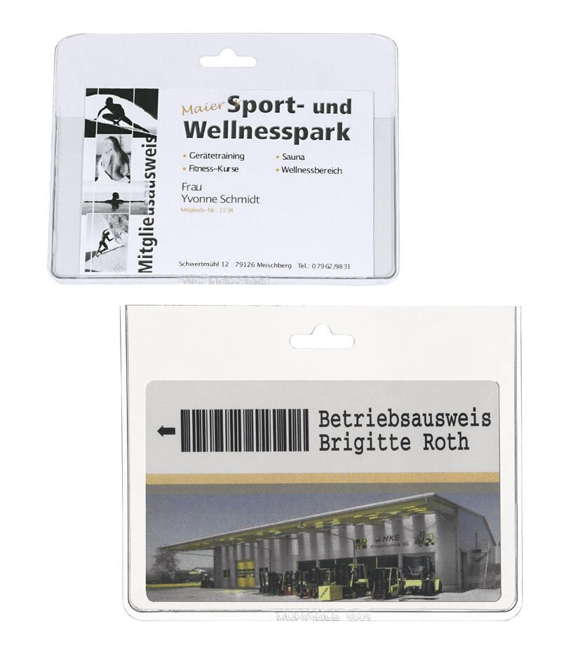 DURABLE Étiquettes nominatives transparentes 9 cm x 6 cm 1 boîte = 20 pièces