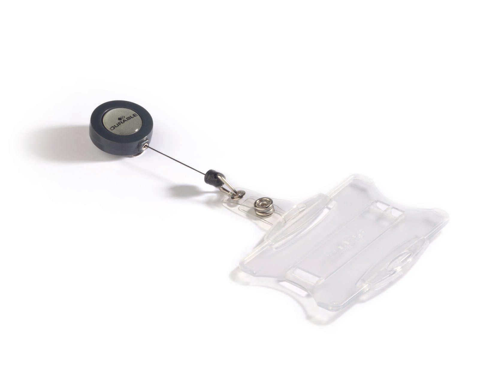 Étiquettes de nom transparentes DURABLE 8,5 cm x 5,4 cm — lot de 10 pièces