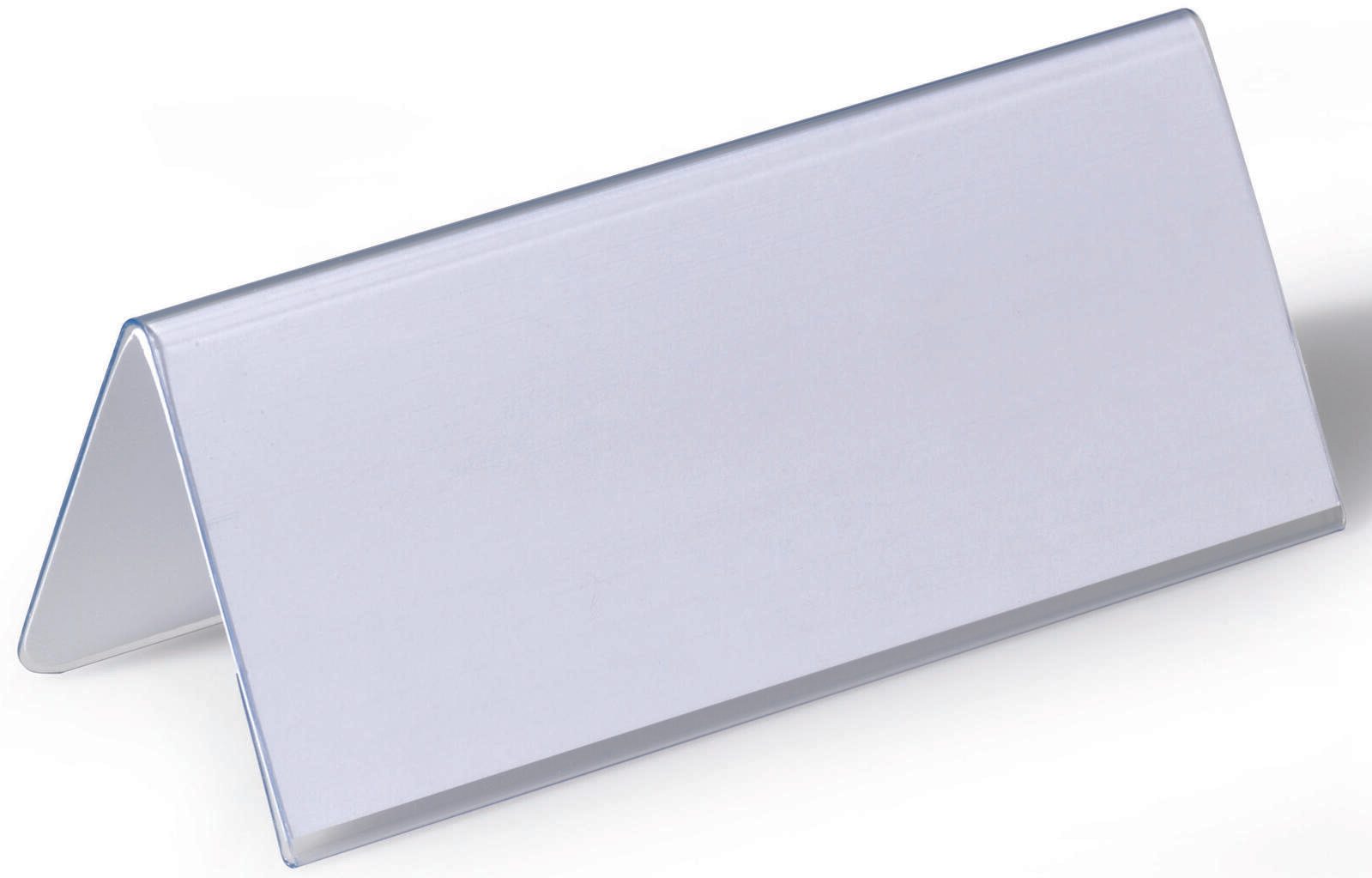 Plaques nominatives de table DURABLE transparentes 15 cm x 6,1 cm — lot de 25 pièces