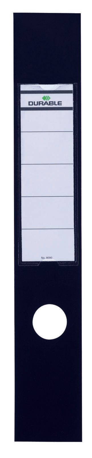 Étiquettes pour classeurs ORDOFIX Durable 809001 - Large/longue - Noir — lot de 10 pièces