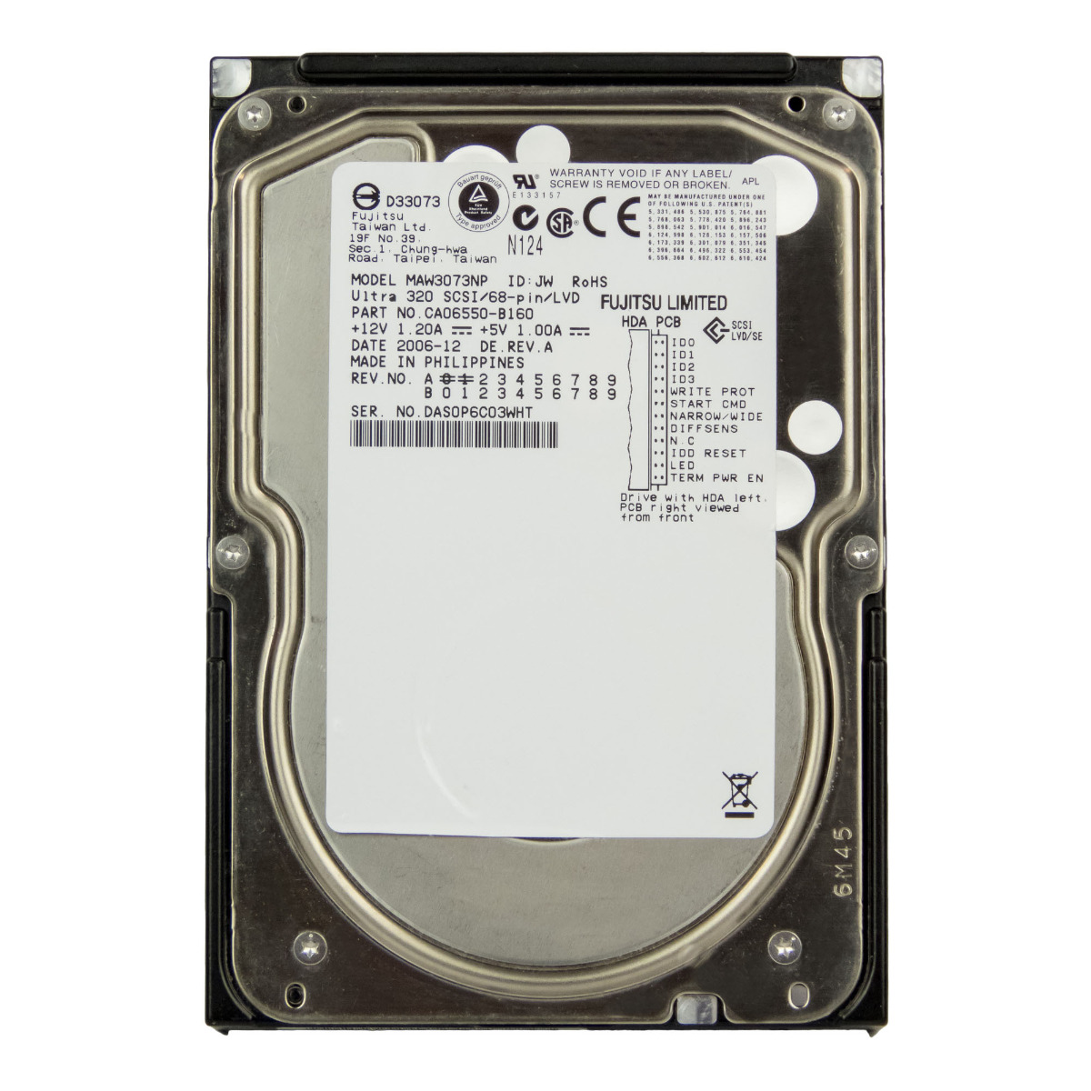 FUJITSU 73GB 10K 8MB SCSI U320 68-PIN 3,5'' MAW3073NP