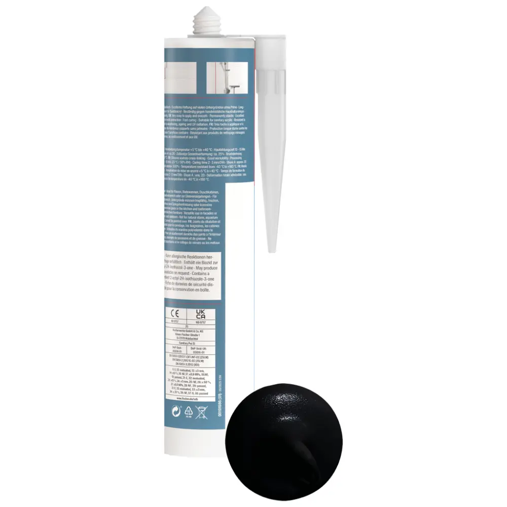 Fischer 1x Silicone sanitaire DSSA 310 ml noir - 053120