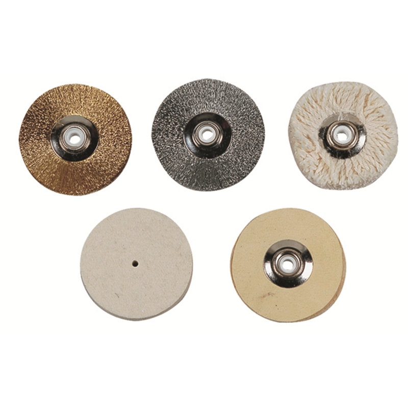 PROXXON Kit de polissage SP/E, 5 pièces (acier, laiton, feutre, cuir, coton)