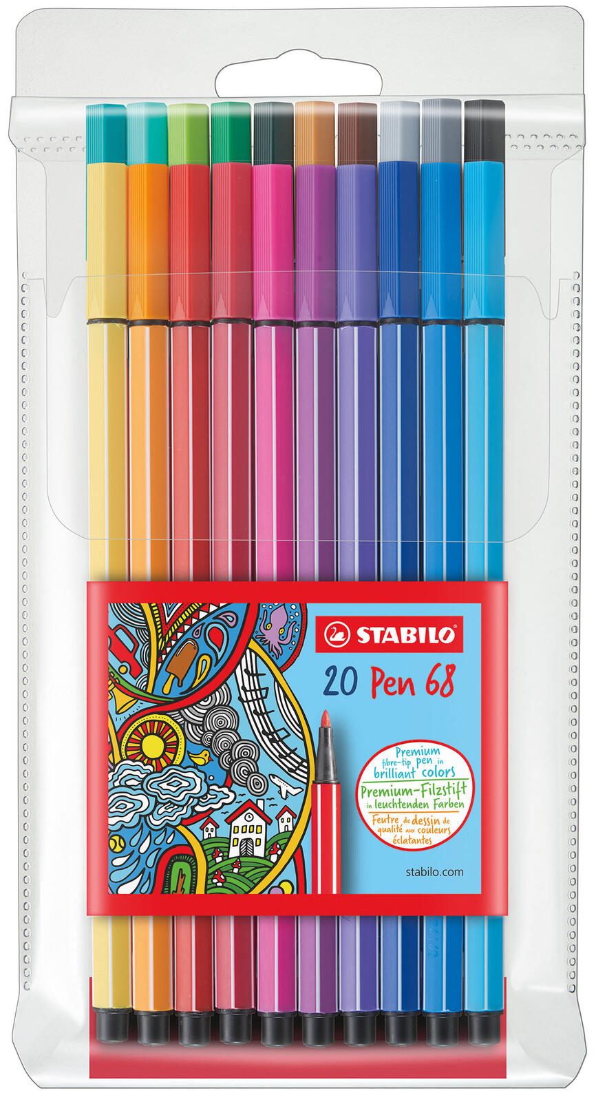 STABILO Marqueurs textiles Multicolore 1.0 mm 1 Pack = 20 pièces — lot de 20 pièces