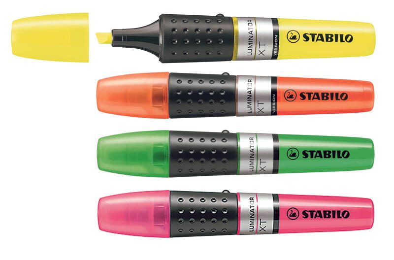 Marqueur texte STABILO Boss Luminator multicolore 1 boîte = 4 unités — lot de 4 pièces