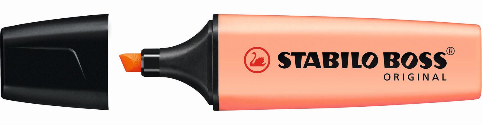 Marqueur STABILO BOSS ORIGINAL 2,0 - 5,0 mm - Couleur du boîtier : orange pastel