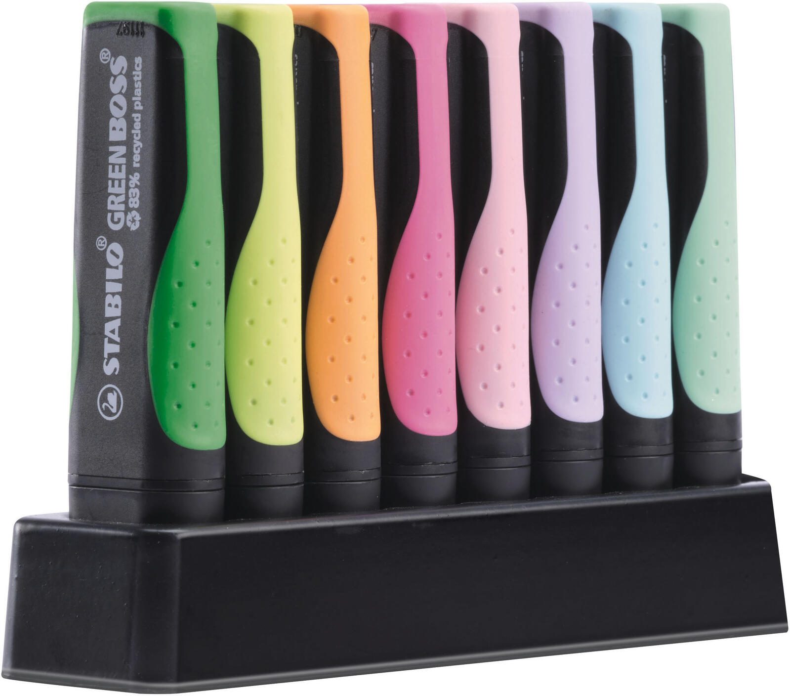 STABILO Surligneurs multicolores Green Boss 1 coffret = 8 pièces — lot de 8 pièces
