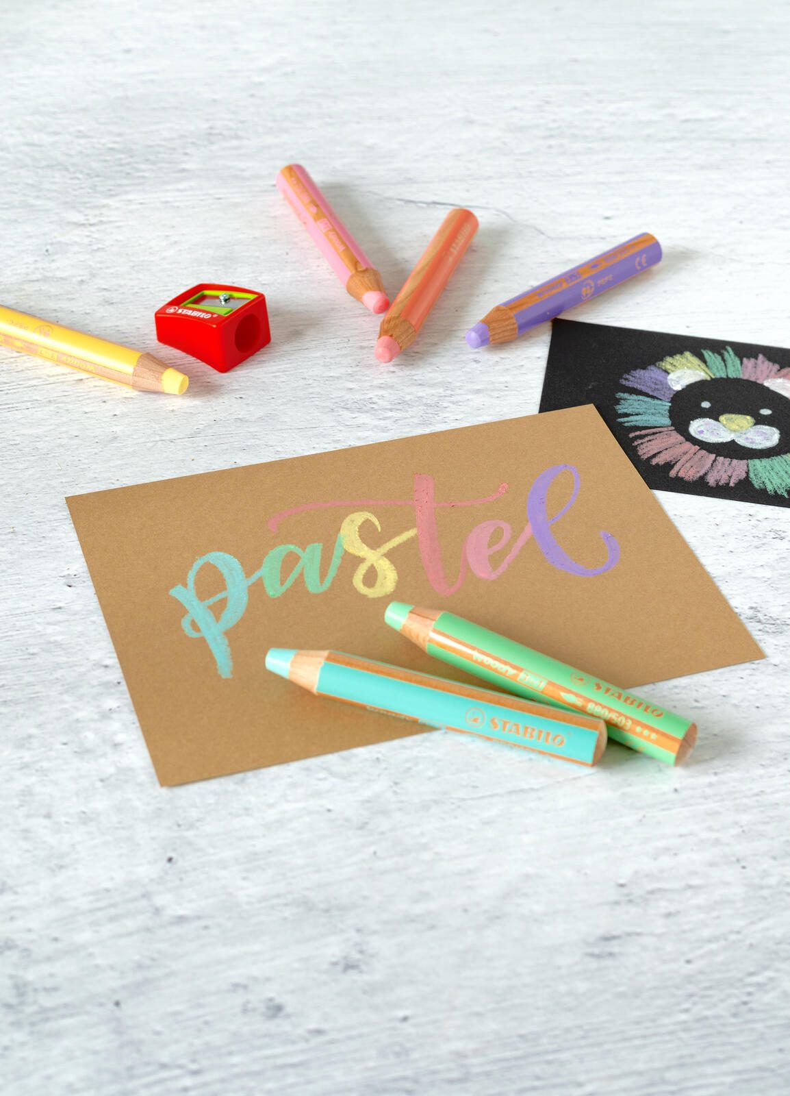 STABILO Coffret de crayons pastel multicolores 1 coffret = 6 pièces — lot de 6 pièces