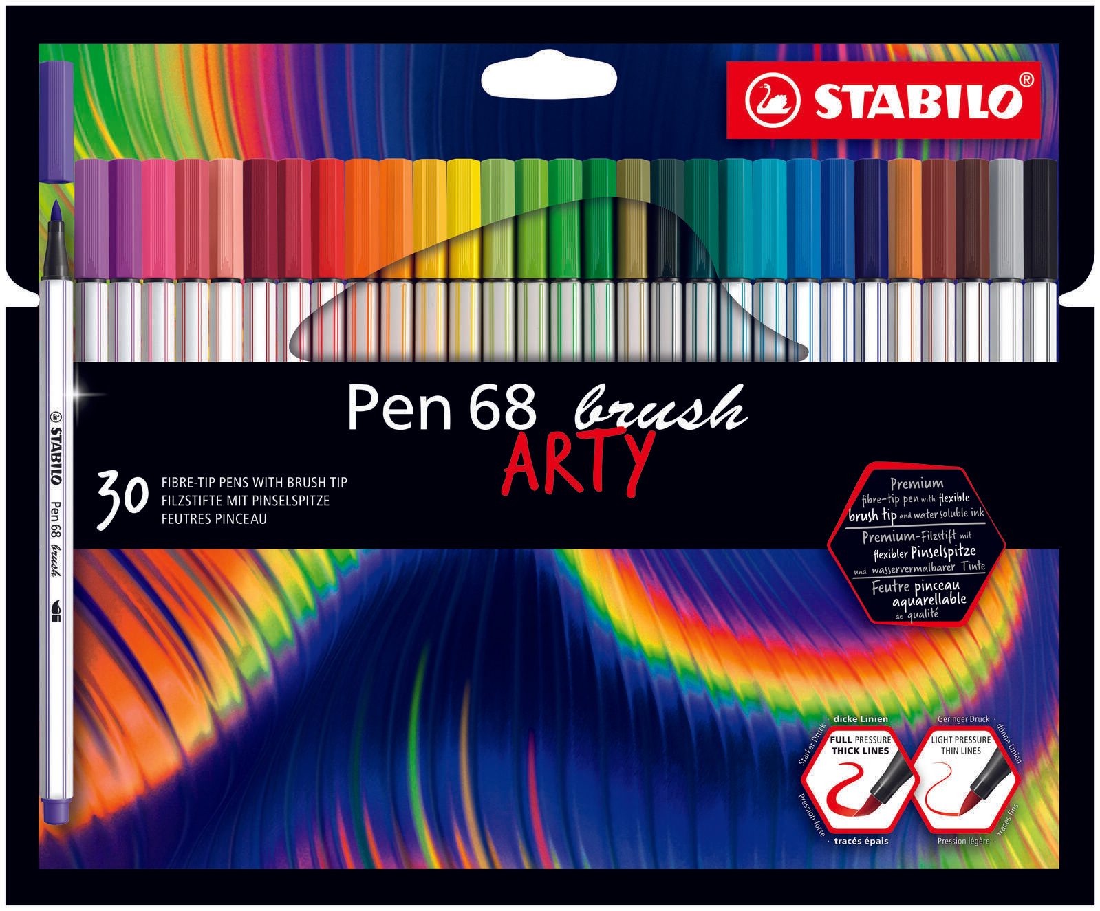 Stabilo Point 88 ARTY - Stylos-feutres multicolores — lot de 30 pièces