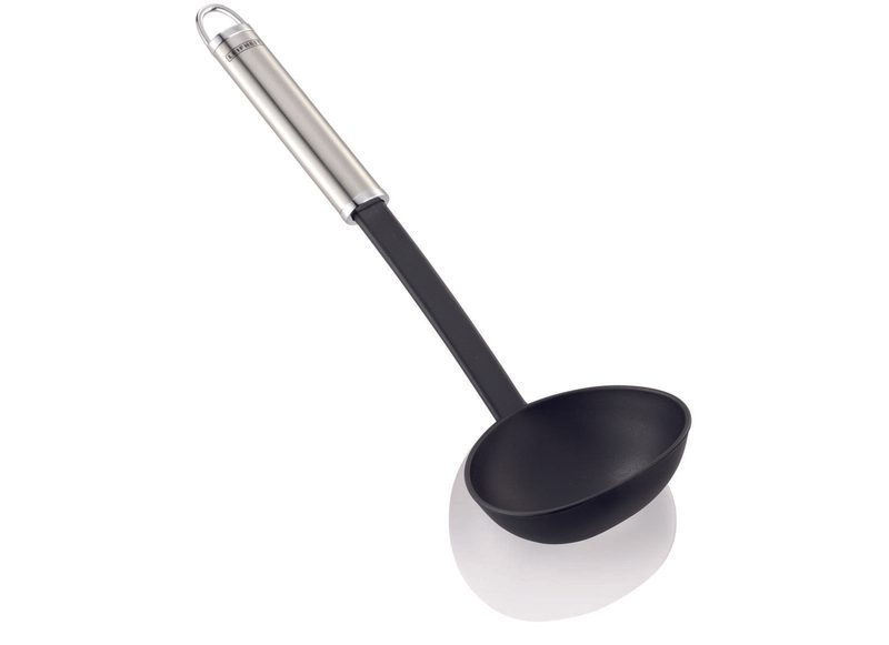 LEIFHEIT Louche noire, argent en acier inoxydable et plastique